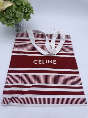 Celine Tote Bag Burnt Orange Striped GWP 15” * 12”